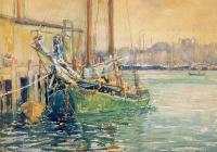 Noyes, George Loftus - Gloucester Dock with Sailboat